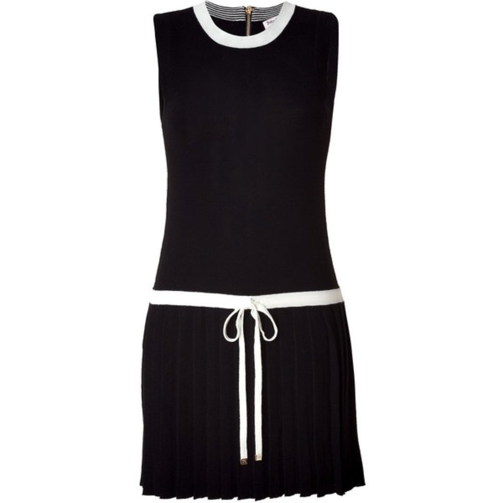 Juicy Couture Merino Wool Tennis Dress Drop Waist Tie Pleated NWOT - Picture 9 of 9